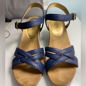 Chaps Navy Wedge